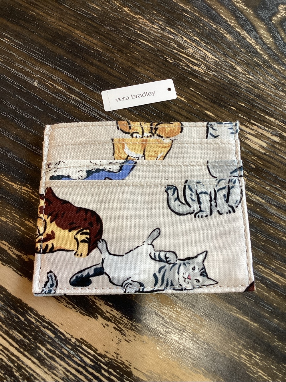 Vera Bradley A Cat’s Life Cream Card Case